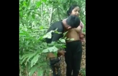 Indian College couple having sex in the jungle